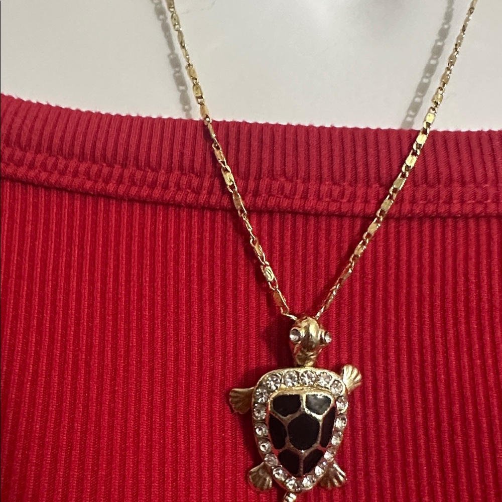 Gold Turtle Jewelry Set with Black Accents - Picture 2 of 9